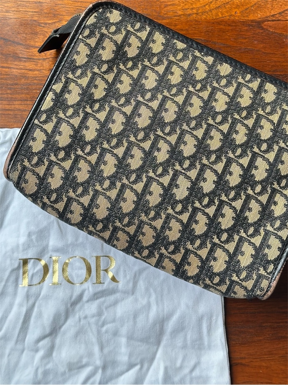 Vintage Christian Dior Oblique Monogram Travel Cosmetic Pouch Archive Galliano - Picture 2 of 13